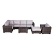 Living Source Intl Wicker / Rattan 6-Person Seating Group w/Cushions in Espresso