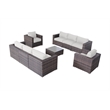 Living Source International Wicker / Rattan 8 Person Seating Group in Brown