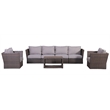Living Source International Wicker / Rattan 6-Person Seating Group in Brown/Gray