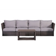 Living Source International Wicker / Rattan 6-Person Seating Group in Brown/Gray