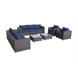 Living Source Itnl Wicker / Rattan 8 - Person Seating Group w/Cushions in Brown