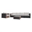 Living Source Internaltional 5-Person Wicker / Rattan Seating Group in Brown