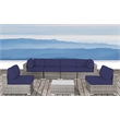 Living Source Internaltional Wicker / Rattan 6-Person Seating Group in Gray/Navy