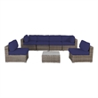 Living Source Internaltional Wicker / Rattan 6-Person Seating Group in Gray/Navy