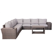 Living Source International Wicker / Rattan 6-Person Seating Group in Brown/Gray