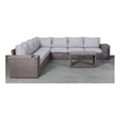 Living Source International Wicker / Rattan 6-Person Seating Group in Brown/Gray