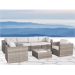 Living Source Intl Wicker / Rattan 6 - Person Seating Group w/ Cushions in Gray