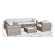Living Source Intl Wicker / Rattan 6 - Person Seating Group w/ Cushions in Gray