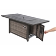 Living Source Intl 25x60'' Wicker / Rattan Outdoor Fire Pit Table w/ Lid in Gray