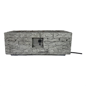 Living Source International 42&quotW Concrete Stone Outdoor Fire Pit Table in Stone