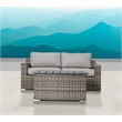 Living Source International 3 Piece Wicker / Rattan Outdoor Sofa Set in Gray