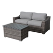 Living Source International 3 Piece Wicker / Rattan Outdoor Sofa Set in Gray