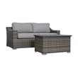 Living Source International 3 Piece Wicker / Rattan Outdoor Sofa Set in Gray