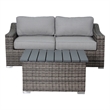 Living Source International 3 Piece Wicker / Rattan Outdoor Sofa Set in Gray