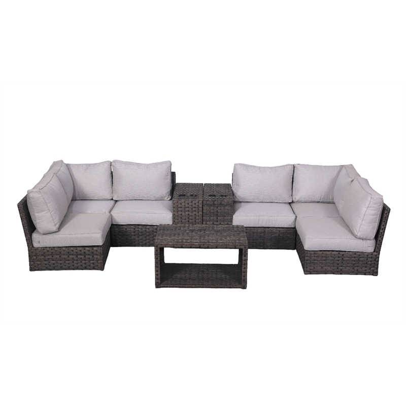 Living Source International Wicker / Rattan 4-Person Seating Group in Espresso