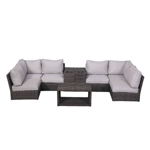 Living Source International Wicker / Rattan 4-Person Seating Group in Espresso