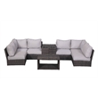 Living Source International Wicker / Rattan 4-Person Seating Group in Espresso