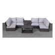 Living Source International Wicker / Rattan 4-Person Seating Group in Espresso