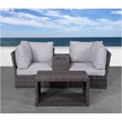 Living Source International Wicker / Rattan 2 - Person Seating Group in Espresso