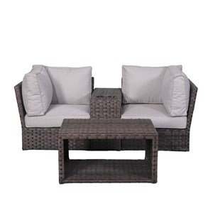 Living Source International Wicker / Rattan 2 - Person Seating Group in Espresso