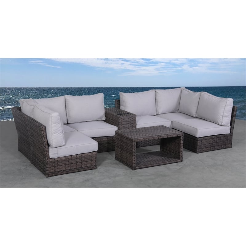 Living Source International Wicker / Rattan 4-Person Seating Group in Espresso
