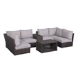 Living Source International Wicker / Rattan 4-Person Seating Group in Espresso