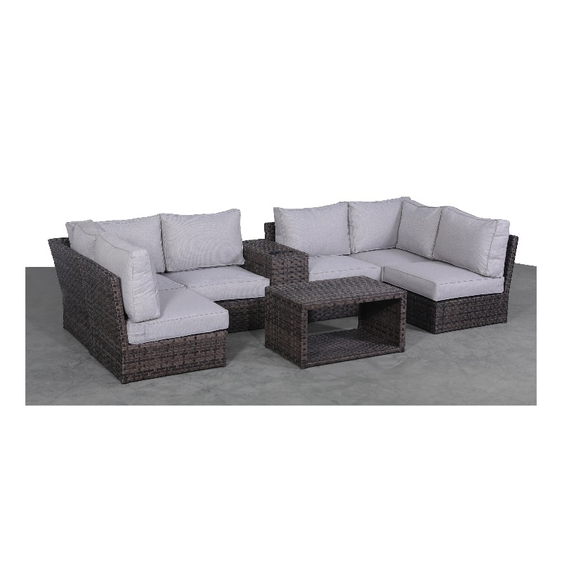 Living Source International Wicker / Rattan 4-Person Seating Group in Espresso
