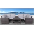 Living Source International Wicker / Rattan 4-Person Seating Group in Espresso