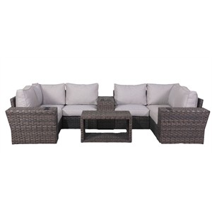 Living Source International Wicker / Rattan 4-Person Seating Group in Espresso