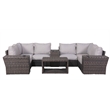 Living Source International Wicker / Rattan 4-Person Seating Group in Espresso
