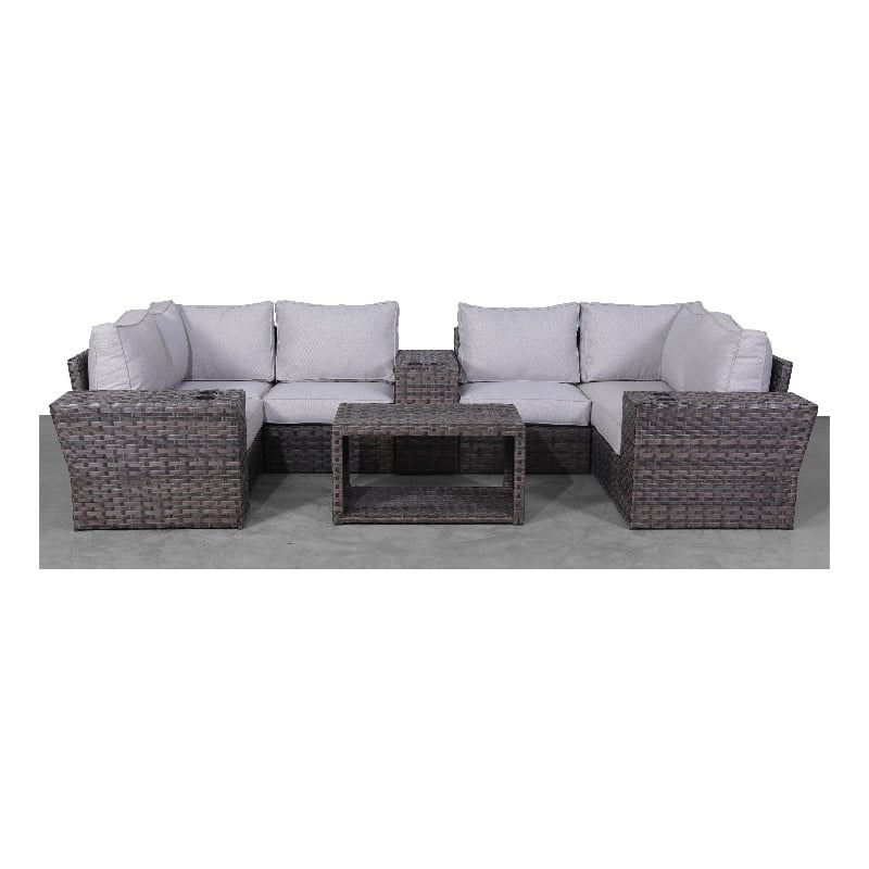 Living Source International Wicker / Rattan 4-Person Seating Group in Espresso