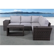 Living Source International Wicker / Rattan 4-Person Seating Group in Espresso