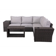 Living Source International Wicker / Rattan 4-Person Seating Group in Espresso