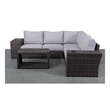 Living Source International Wicker / Rattan 4-Person Seating Group in Espresso