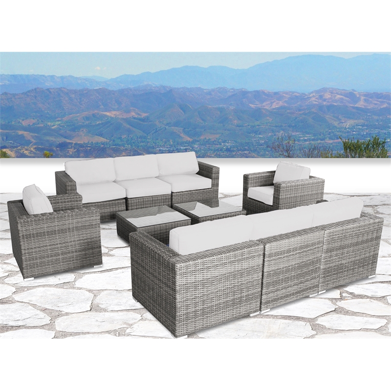 Living Source Internaltional Wicker / Rattan 8 - Person Seating Group in Gray