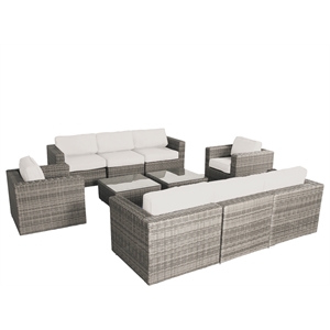 Living Source Internaltional Wicker / Rattan 8 - Person Seating Group in Gray