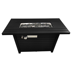 Living Source International  42&quot Stainless Steel Outdoor Fire Pit Table in Black
