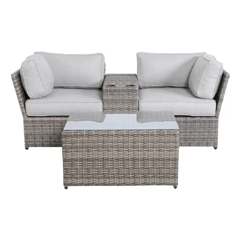 Living Source Internaltional Wicker / Rattan 2-Person Seating Group in Gray