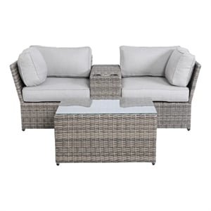Living Source Internaltional Wicker / Rattan 2-Person Seating Group in Gray