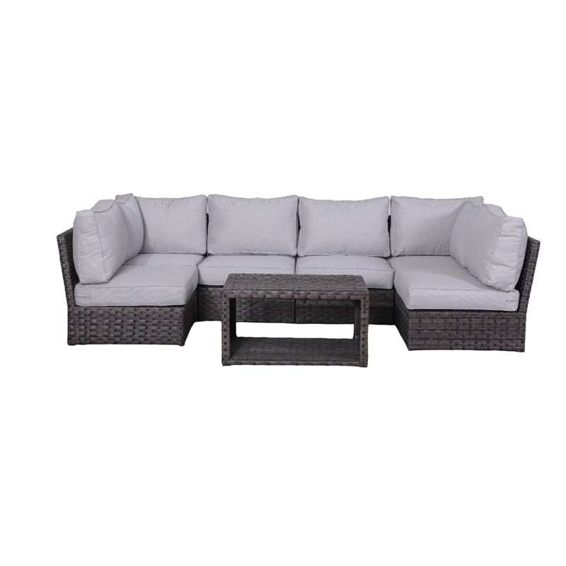 Living Source International Wicker / Rattan 4 - Person Seating Group in Espresso