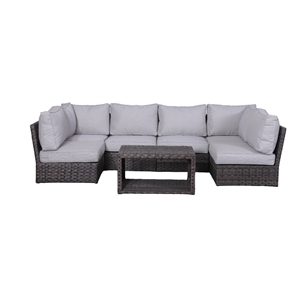 Living Source International Wicker / Rattan 4 - Person Seating Group in Espresso