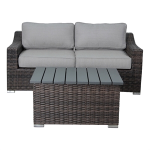 Living Source Internaltional Wicker / Rattan 2-Person Seating Group in Brown