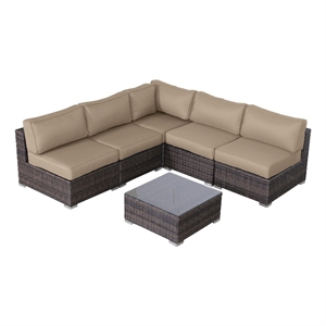 Living Source International 4-Person Wicker / Rattan Seating Group in Brown