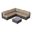 Living Source International 4-Person Wicker / Rattan Seating Group in Brown