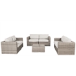 Living Source International Wicker / Rattan 6-Person Seating Group in Gray