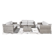 Living Source International Wicker / Rattan 6-Person Seating Group in Gray