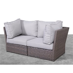 Living Source Internaltional 66&quot Outdoor Wicker / Rattan Loveseat in Light Brown