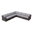 Living Source International Wicker / Rattan 7 Piece Seating Group in Brown/Gray