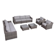 Living Source International Wicker / Rattan 10PC Sectional Seating Group in Gray