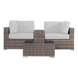 Living Source International Wicker / Rattan 2-Person Seating Group in Gray